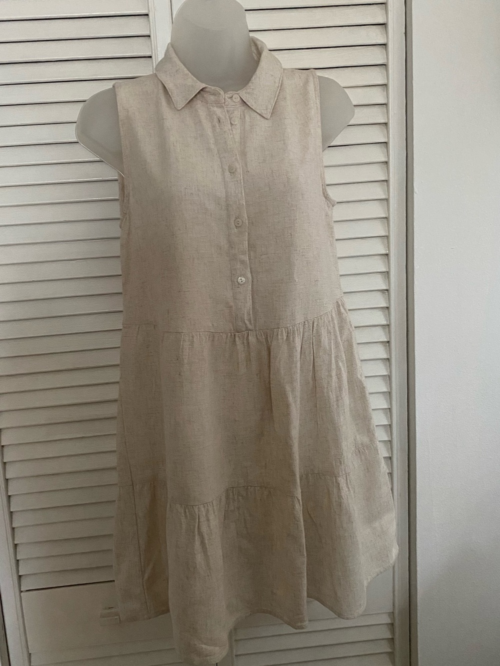 Stradivarius Neutral Biege Shirt Dress